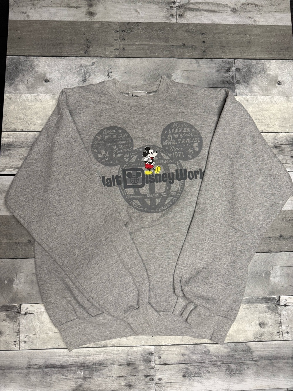 Disney Gray Walt Disney World Mickey Crewneck Sweatshirt
